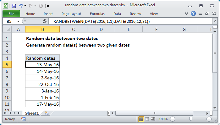 How To Select Between Dates In Excel